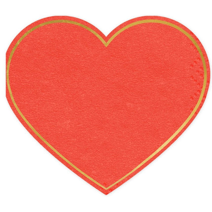 Napkins Heart, red, 14.3x12.5 cm - Partywinkel - 5904555011373