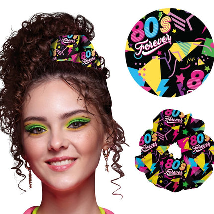 Neon 80S Scrunchie - Partywinkel - 8434077134450