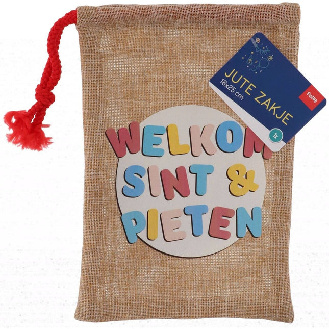 Sinterklaas Uitdeeltasje Jute 25cm - Partywinkel - 8714572657174