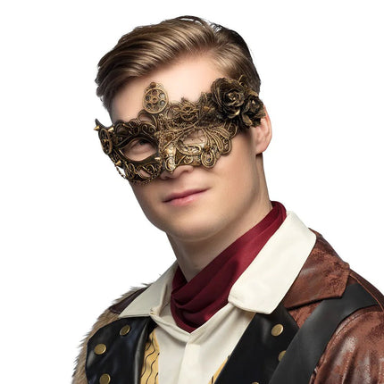 Steampunk Oogmasker Goud - Partywinkel - 8712026545756