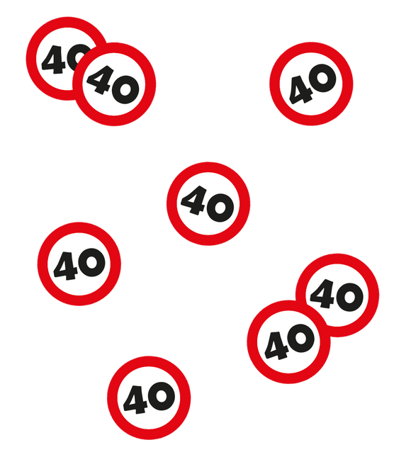 Coriandoli da tavolo 40 anni Cartello stradale 2,5cm