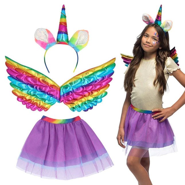 Unicorn Accessoireset Regenboog 3 delig - Partywinkel - 8712026528889