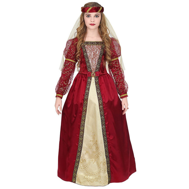 Costume da principessa medievale rosso per bambina