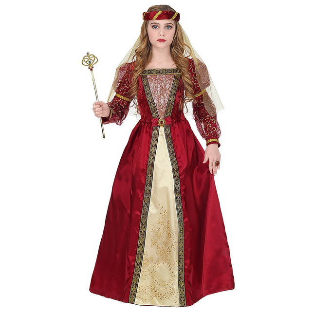 Costume da principessa medievale rosso per bambina