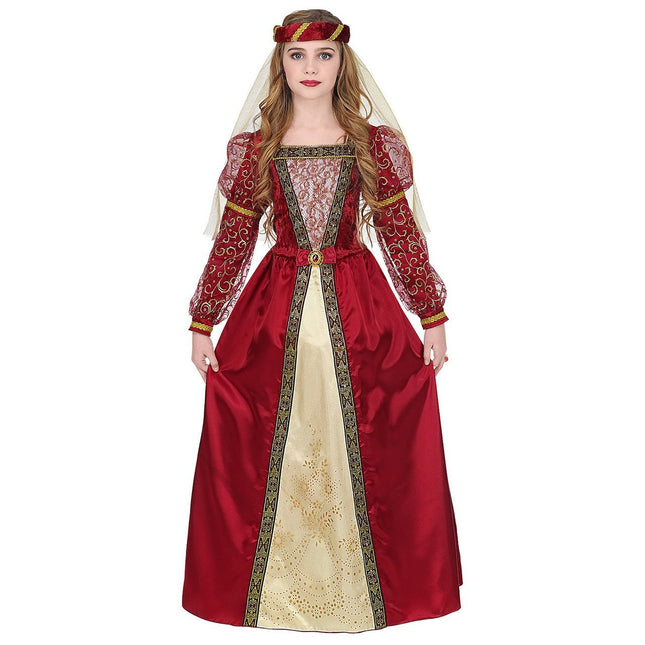 Costume da principessa medievale rosso per bambina